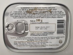SARDINES SANS PEAU & ARETES HO BIO 100G FERRIGNO