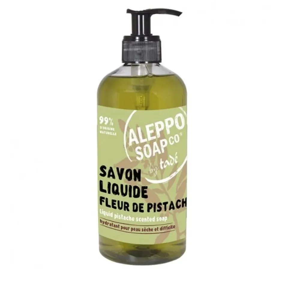 SAVON ALEP LIQUIDE 500ML CORPS ET CHEVEUX FLEUR PISTACHE TADE