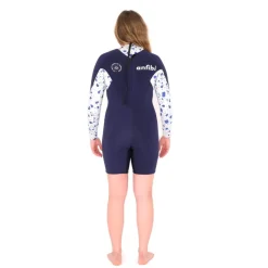Shorty de longe-côte manches longues double zip 4/3 mm femme MELLOW SEA ANFIBI