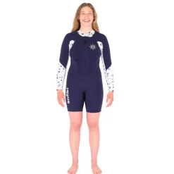 Shorty de longe-côte manches longues double zip 4/3 mm femme MELLOW SEA ANFIBI
