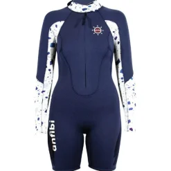 Shorty de longe-côte manches longues double zip 4/3 mm femme MELLOW SEA ANFIBI
