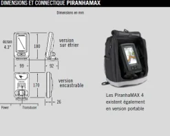 Sondeur couleur Piranha MAX4 sonde tableau arrière
