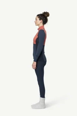 Sous-vêtement Merinos Femme LAUPAREN MERINO 190 ZIP NECK WMN CORAL/NIGHT/INK DEVOLD