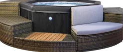 Spa portable à structure semi rigide netspa octopus 4/6 places + mobilier