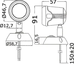 Spot articulé blanc HI-POWER LED 12/24 V