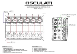 Tableau électrique réarmable Wave 5 interrupteurs+ 12V voltmètre