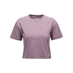 Tee shirt d'escalade Femme W BD STRIPE CROP SS TEE Fig-Soft Lilac BLACK DIAMOND