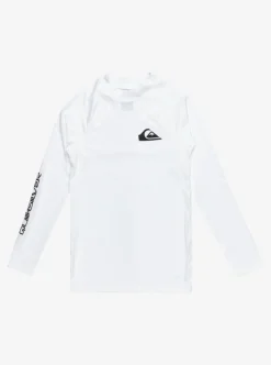 Tee-shirt LYCRA anti-UV UPF 50+ manches longues garçon 8 à 16 ans EVERYDAY blanc QUIKSILVER