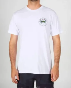 T-SHIRT BLUE CRABBER PRENIUM WHITE SALTY CREW