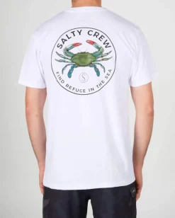 T-SHIRT BLUE CRABBER PRENIUM WHITE SALTY CREW