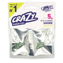 TÊTE PLOMBÉE FIIISH CRAZY SAND EEL 100 VERT NACRÉ