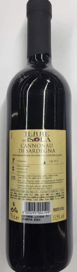 VIN ROUGE CANNONAU DI SARDEGNA DOC 13.5°