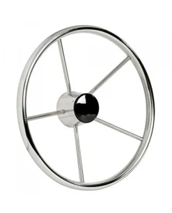Volant à roue en inox poli miroir 5 branches - Osculati